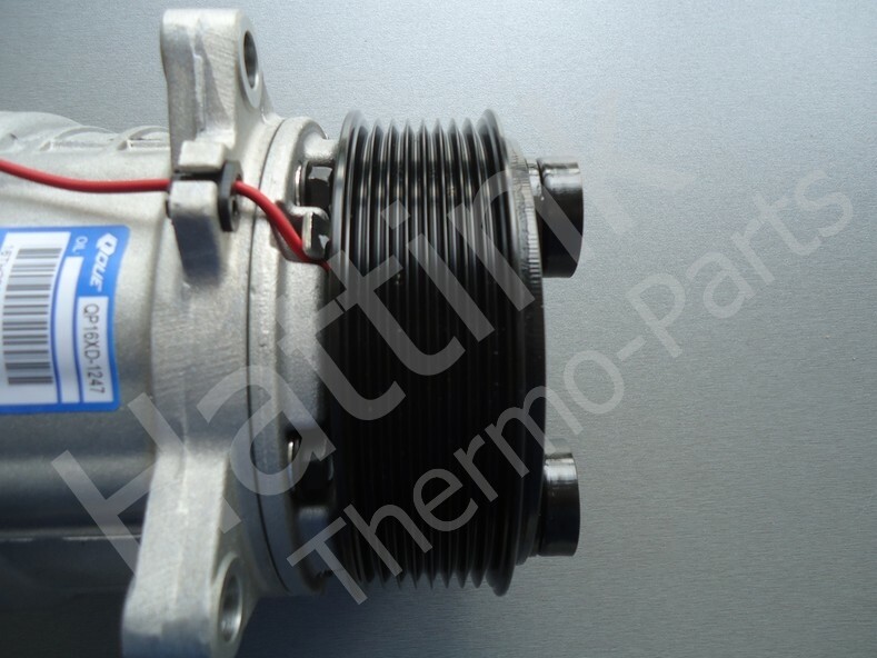 Compressor Que QP16XD 12V OR.Vert.Ø123mm Poly-V8 | Hattink Thermo Parts